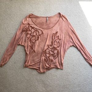 Free People Long Sleeve Cutout Lace Detailing